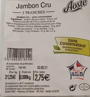 Jambon Cru 3 Tranches