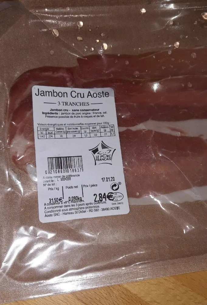 Jambon cru aoste