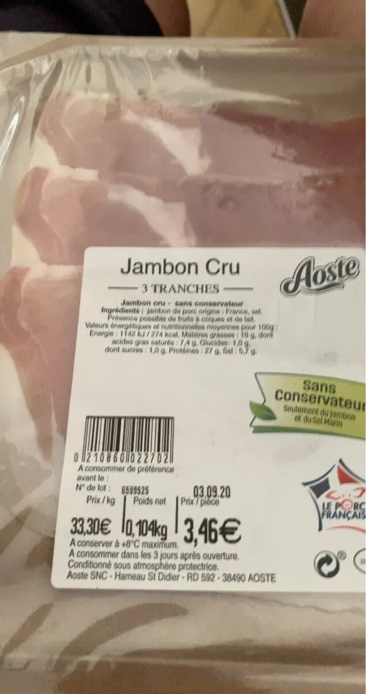 Jambon cru