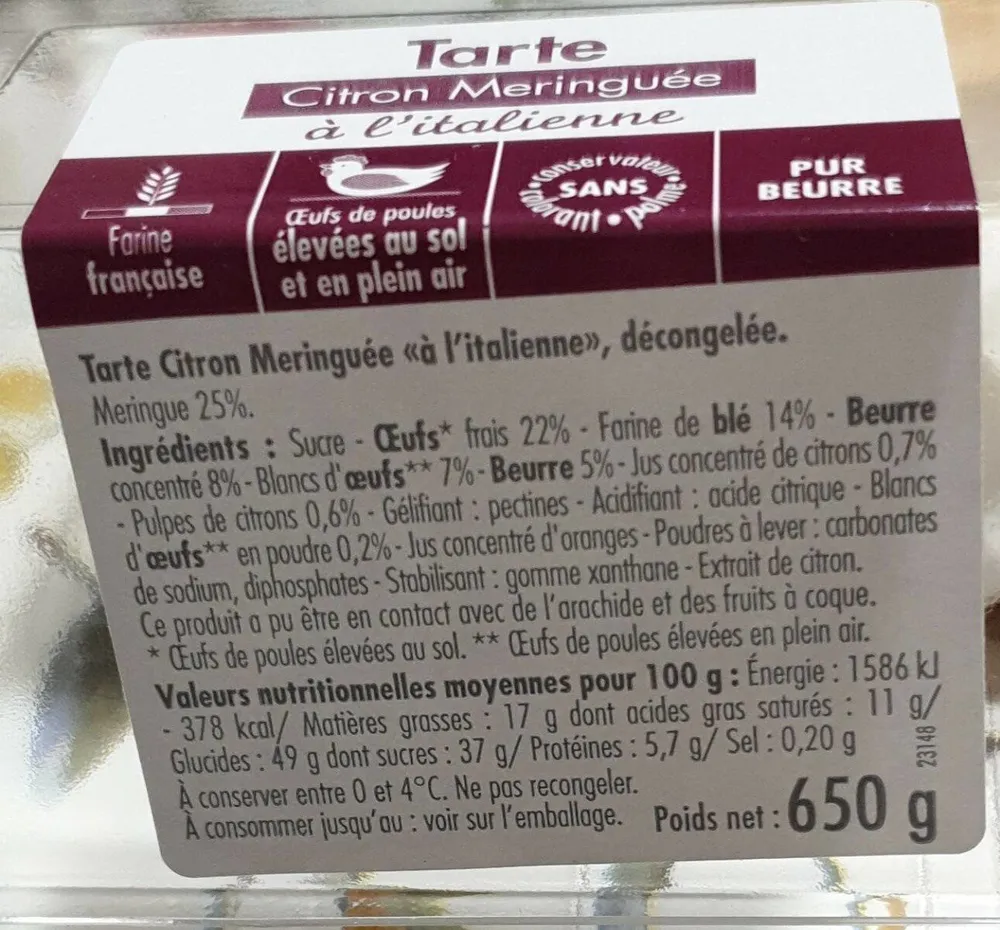 Tarte citron meringuée