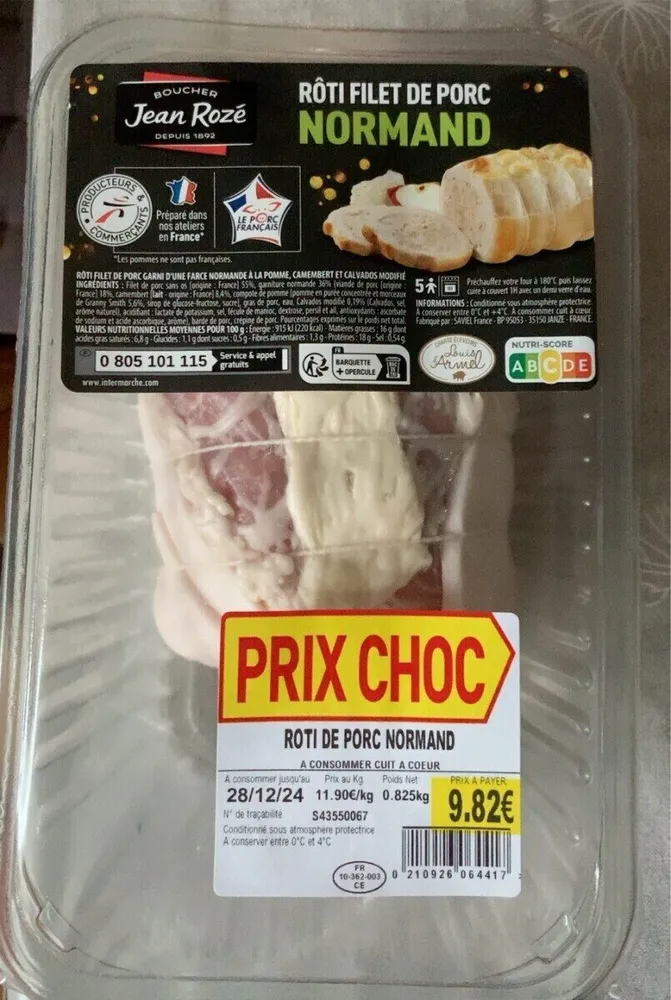 Rôti filet de porc Normand