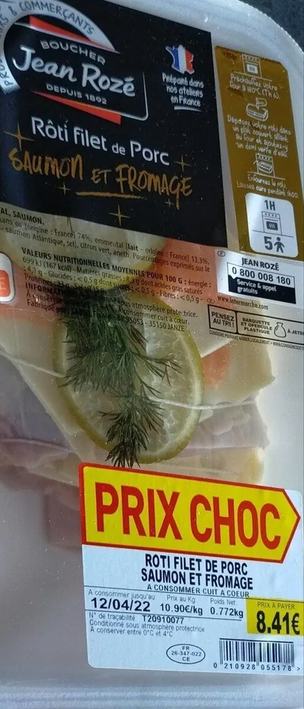 Rôti de porc saumon et fromage