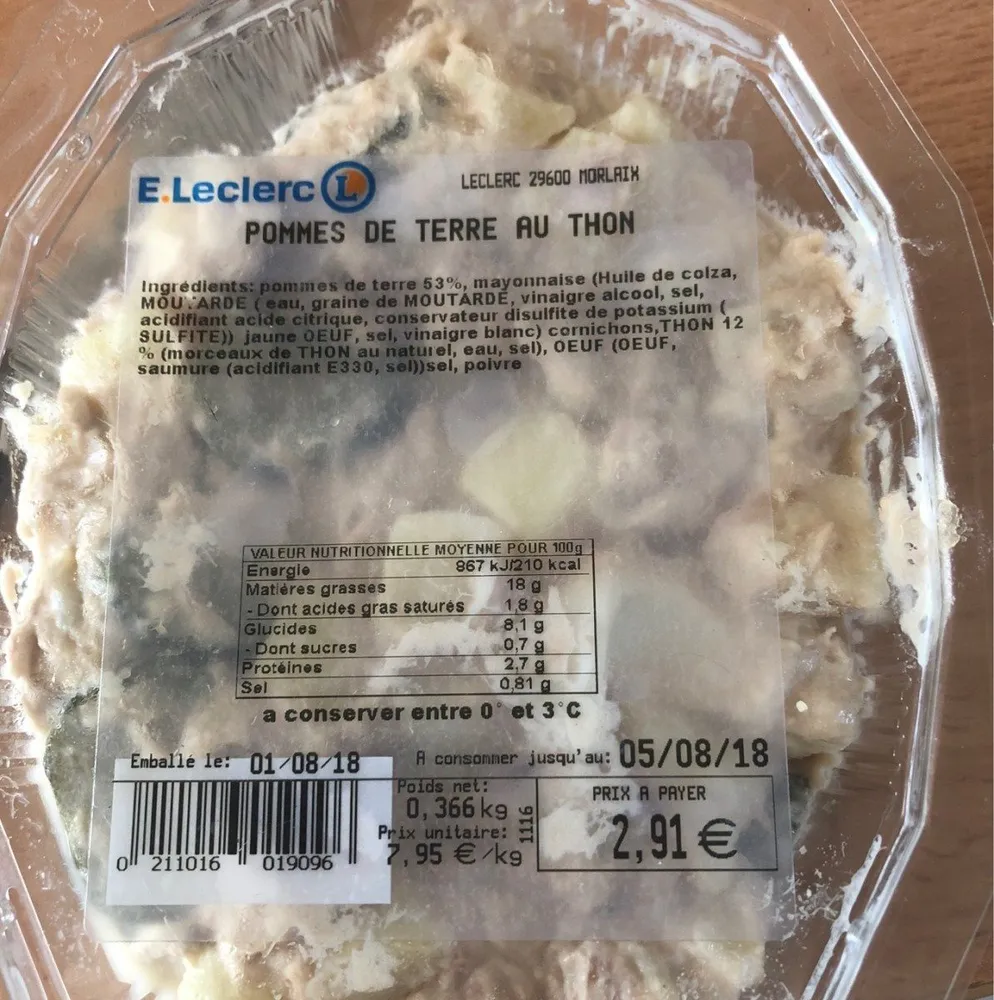 Pommes de terre au thon