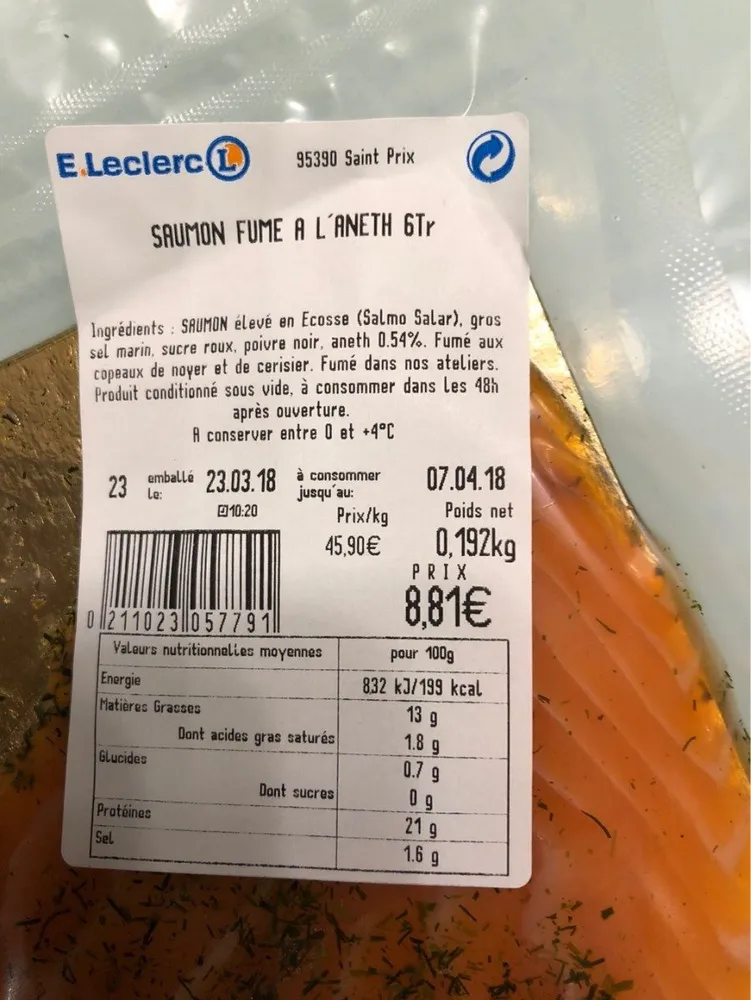 Saumon fumé à l'aneth