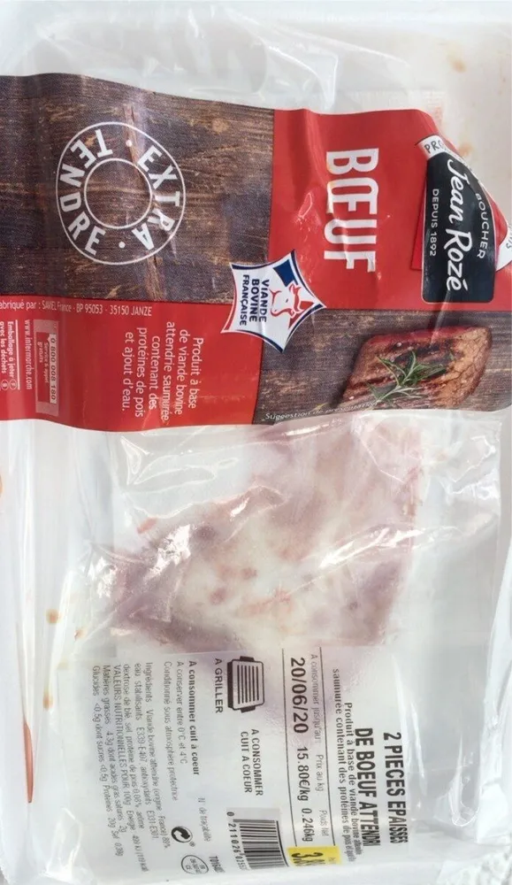 Piece de boeuf attendri