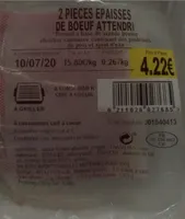 2 pièces épaisses de boeuf attendri