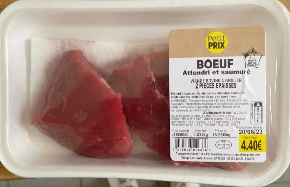 Boeuf attendri et saumuré