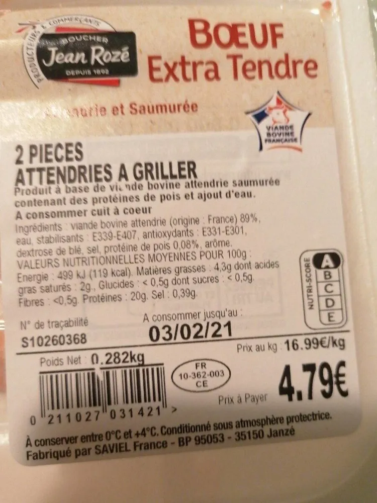 Bœuf extra tendre