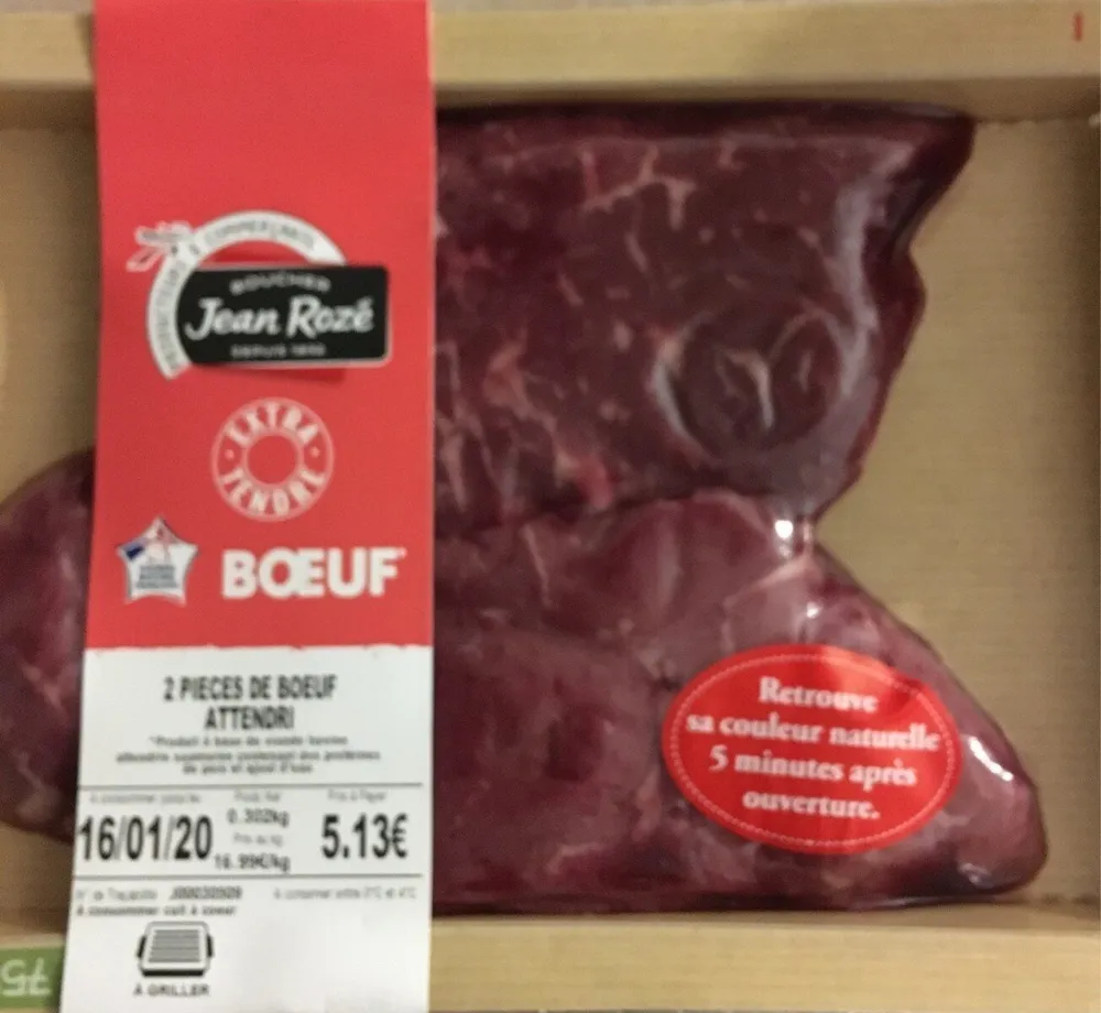 Piece de boeuf attendri
