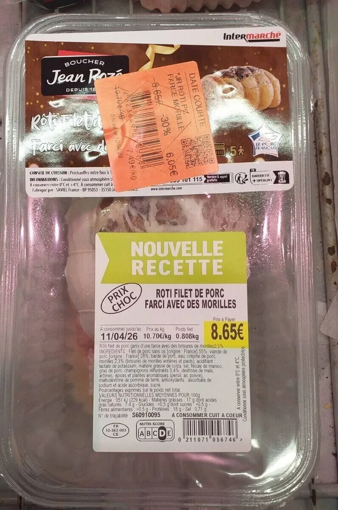 ROTI FILET DE PORC FARCI AVEC DES MORILLES
