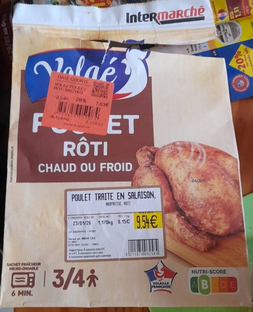Poulet roti traite en salaison
