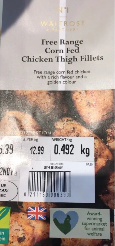 Free range chicken thigh filets