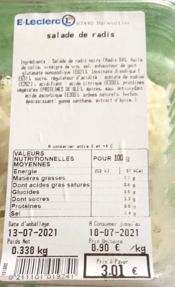 Salade de radis