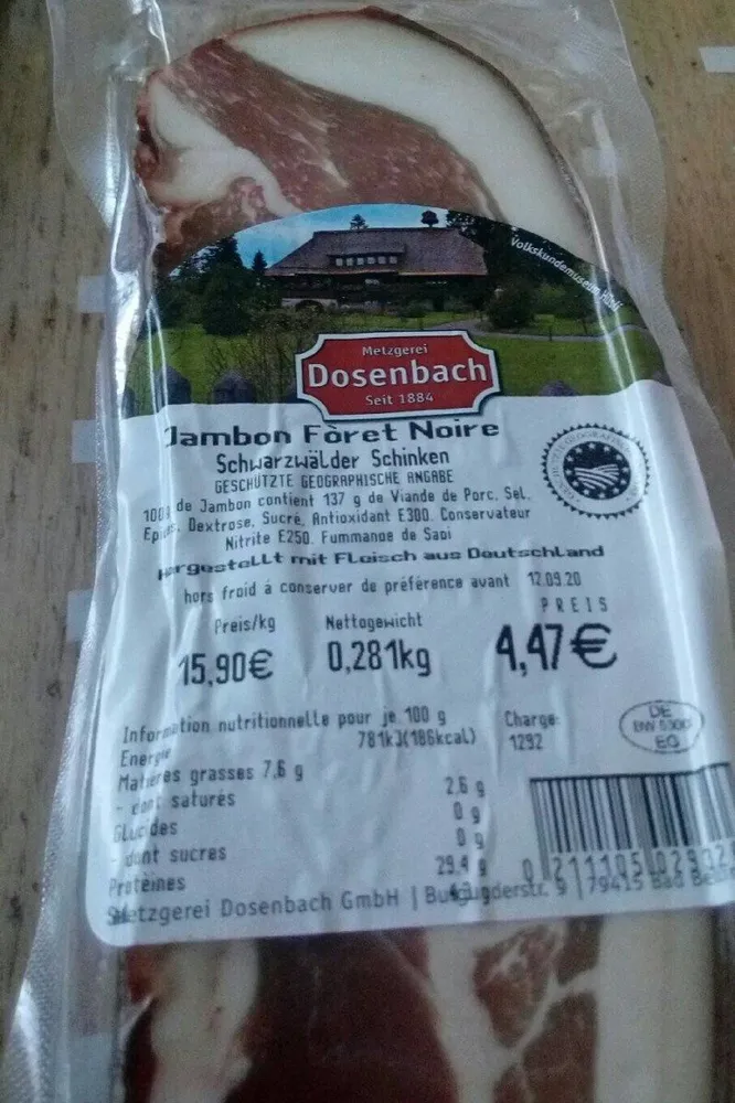 jambon de la forêt noire