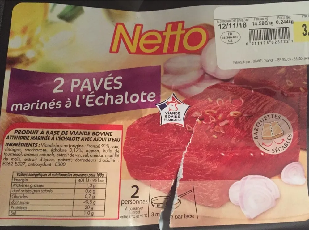 Pavés marinés à l'echalote