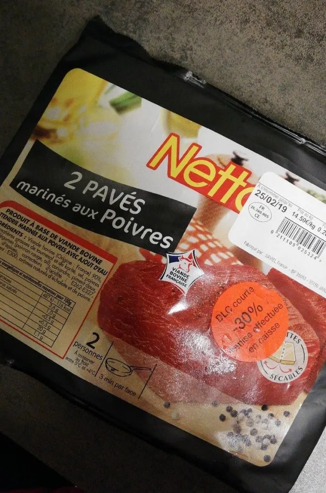 2 pavés marines au poivre
