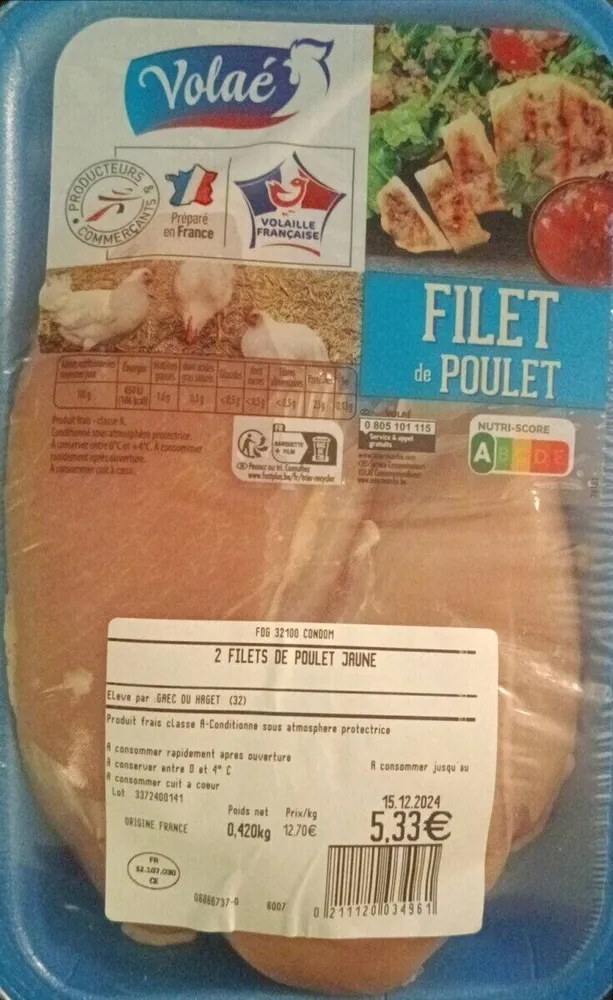 Filet de poulet jaune