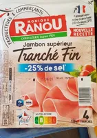 Jambon supérieur tranché fin