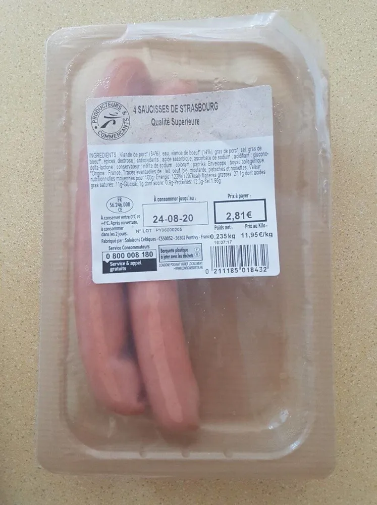 4 saucisses de Strasbourg