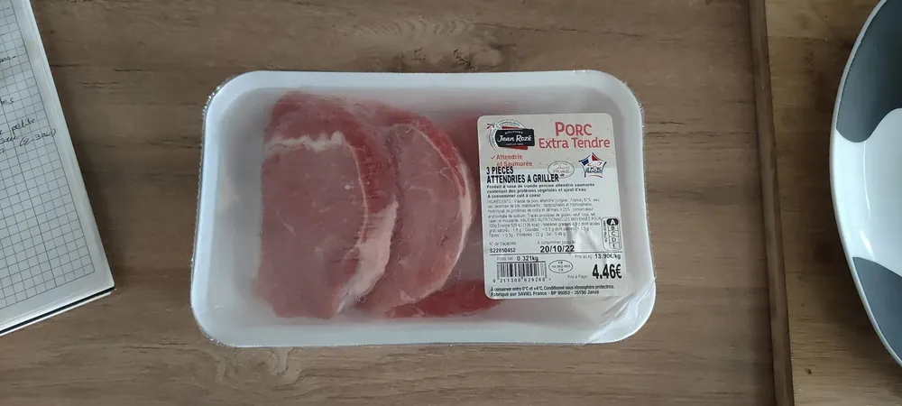 Pièces de porc extra tendre