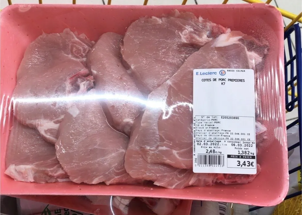 Cotes de porc premières