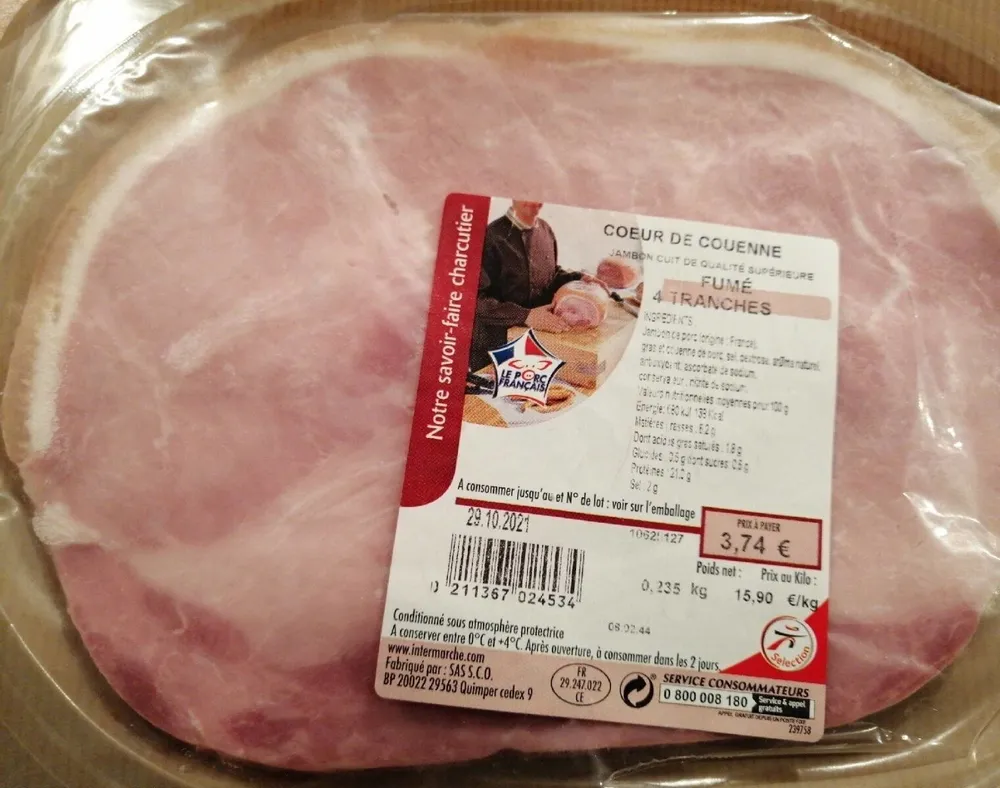Jambon cuit de qualité supérieure