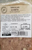 Terrine de lapin aux noisette