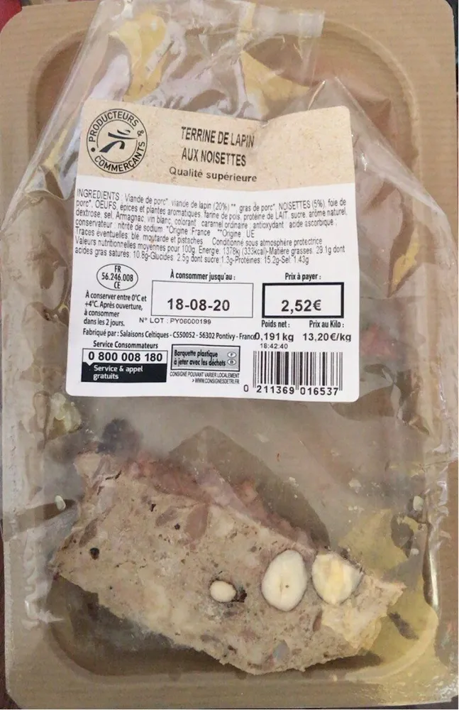 Terrine de lapin aux noisettes