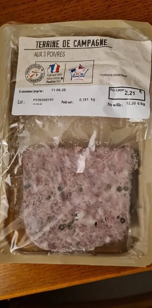 Terrine de campagne aux 3 poivres