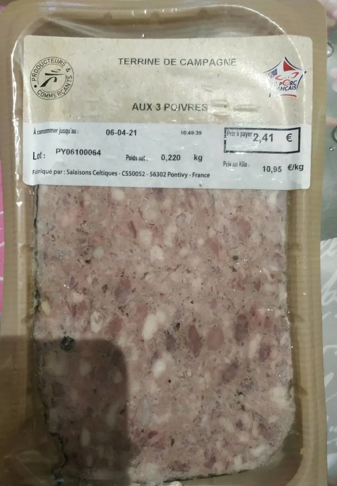 Terrine de campagne aux 3 poivres