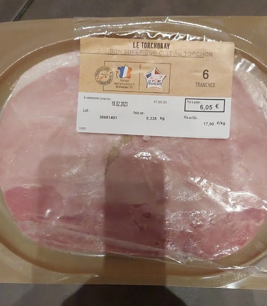 Jambon supérieur cuit au torchon