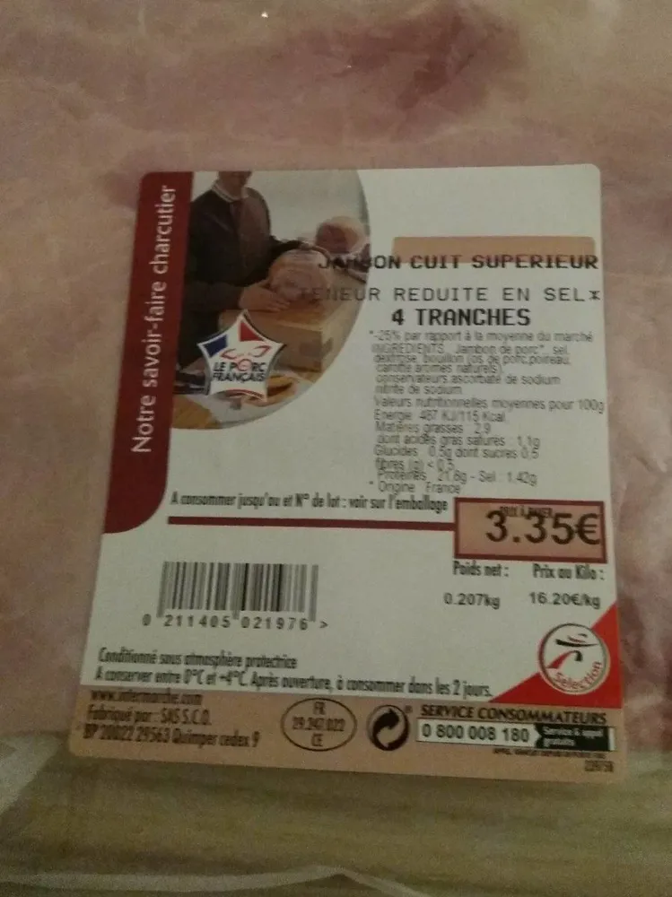 Jambon cuit superieur