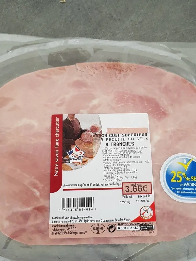 Jambon cuit superieur