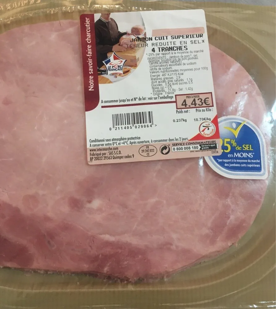 Jambon cuit superieur