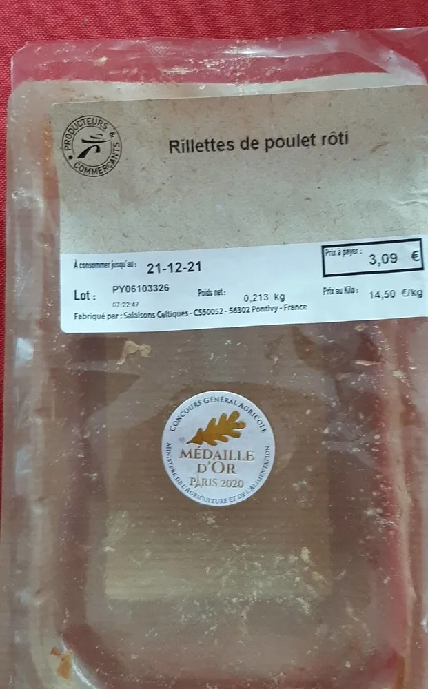Rillettes de poulet rôti