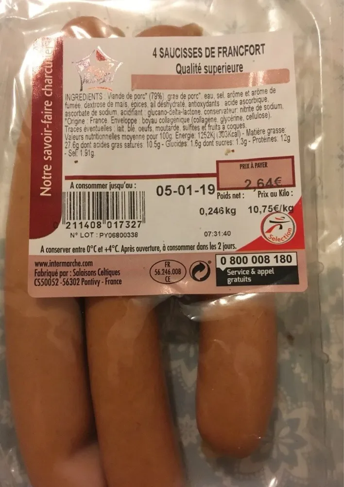 4 saucisses de francfort