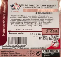 Roti de porc cuit aux herbes