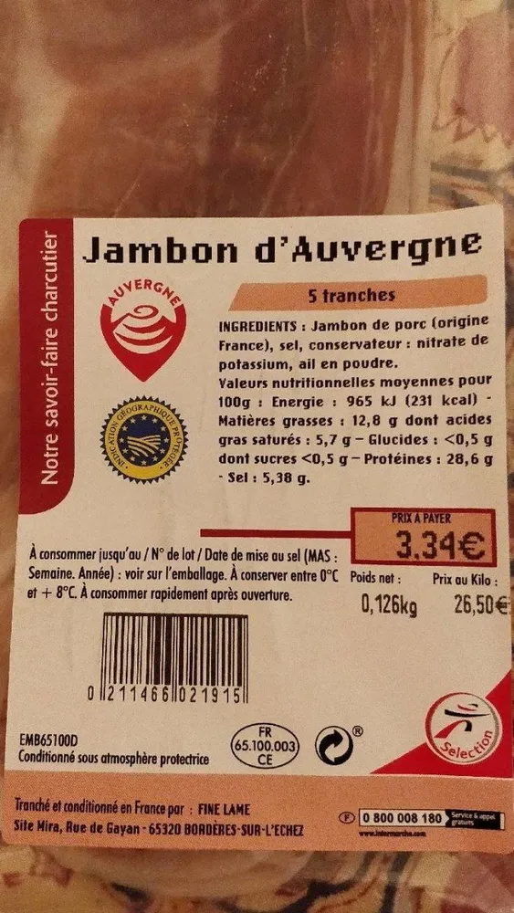 Jambon d'Auvergne