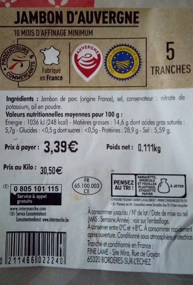 Jambon d'Auvergne