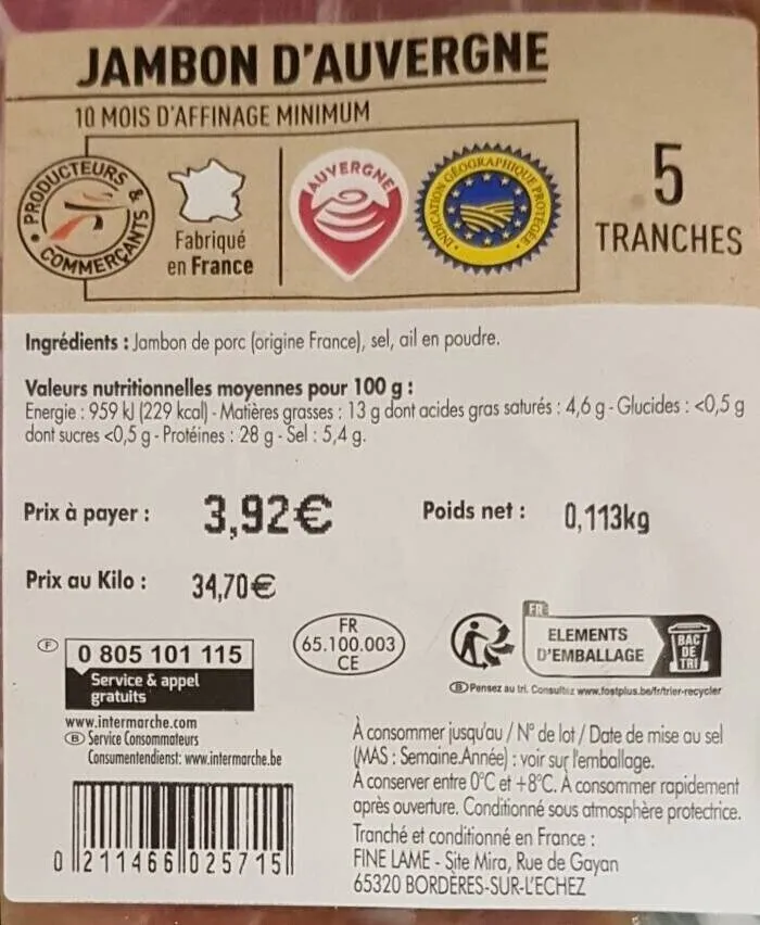 Jambon d'Auvergne