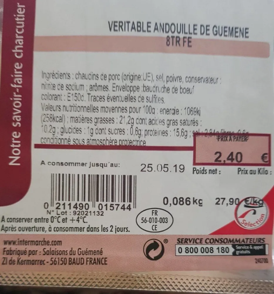 Véritable andouillette de Guemene