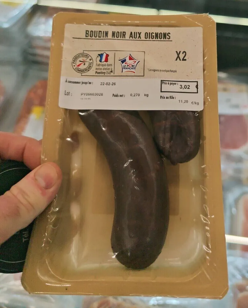 Boudin noir aux oignons