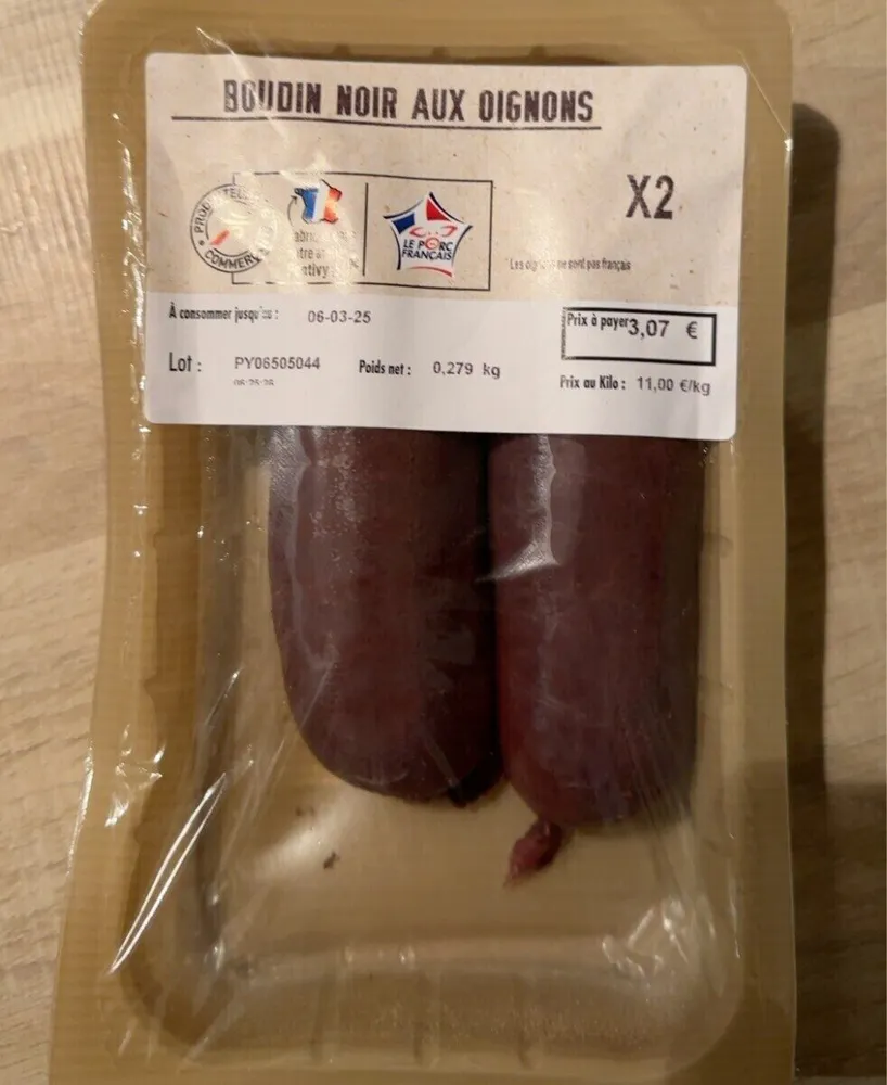 Boudin noir aux oignons