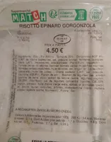 Risotto épinards  gorgonzola