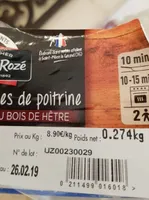 4 tranches de poitrine fumees