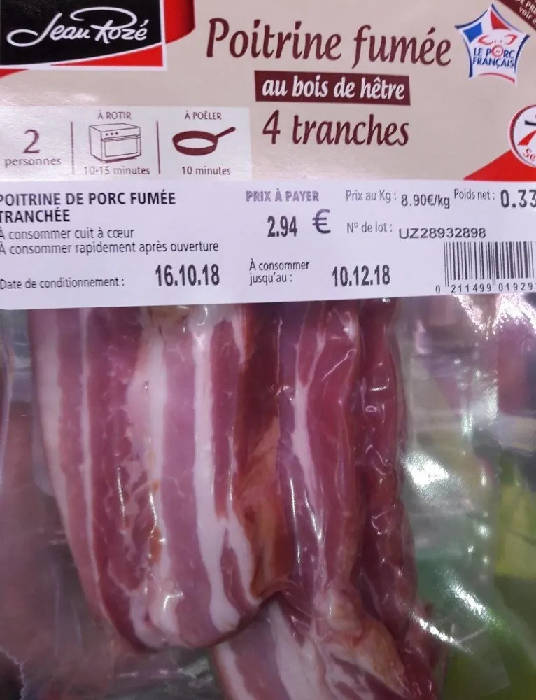 Poitrine fumée au bois de hêtre