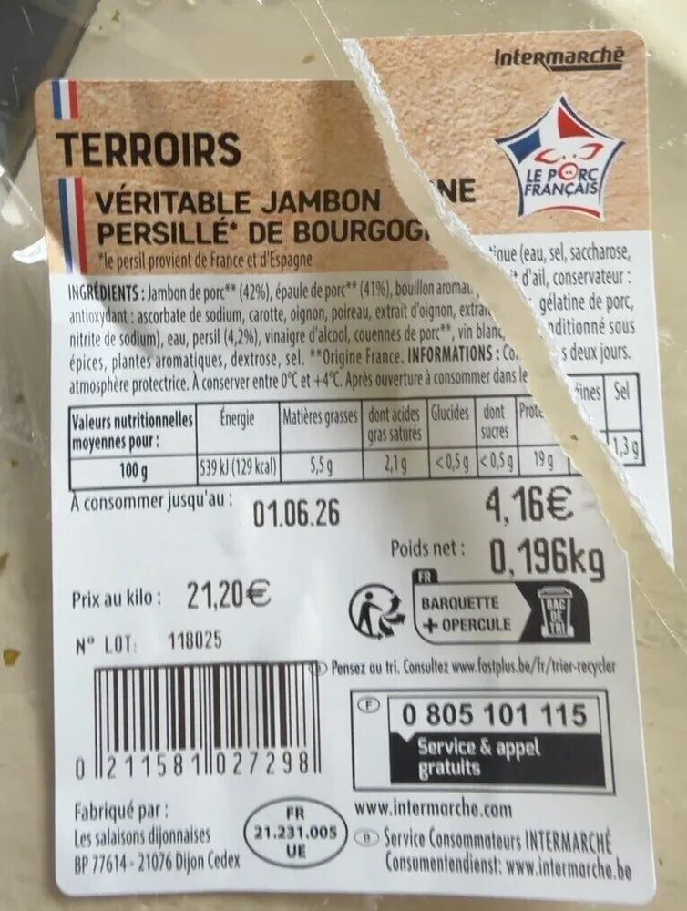 Veritable Jambon persillé de Bourgogne