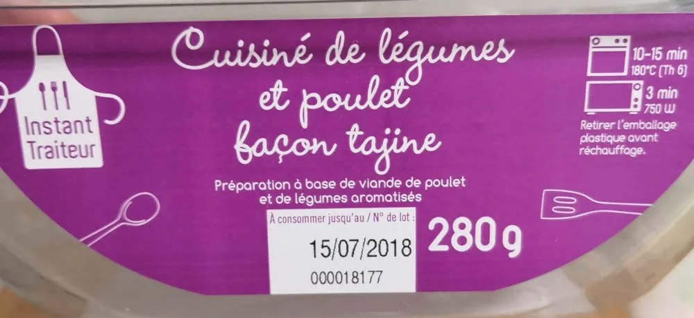 Cuisiné de légumes et poulet façon tajine