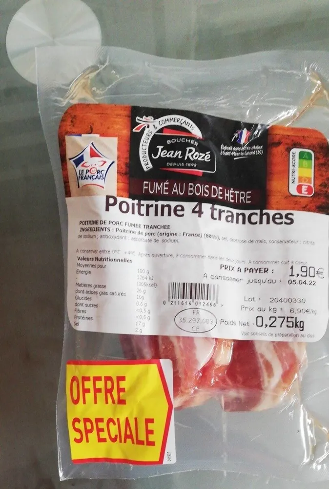 Poitrine 4 tranches