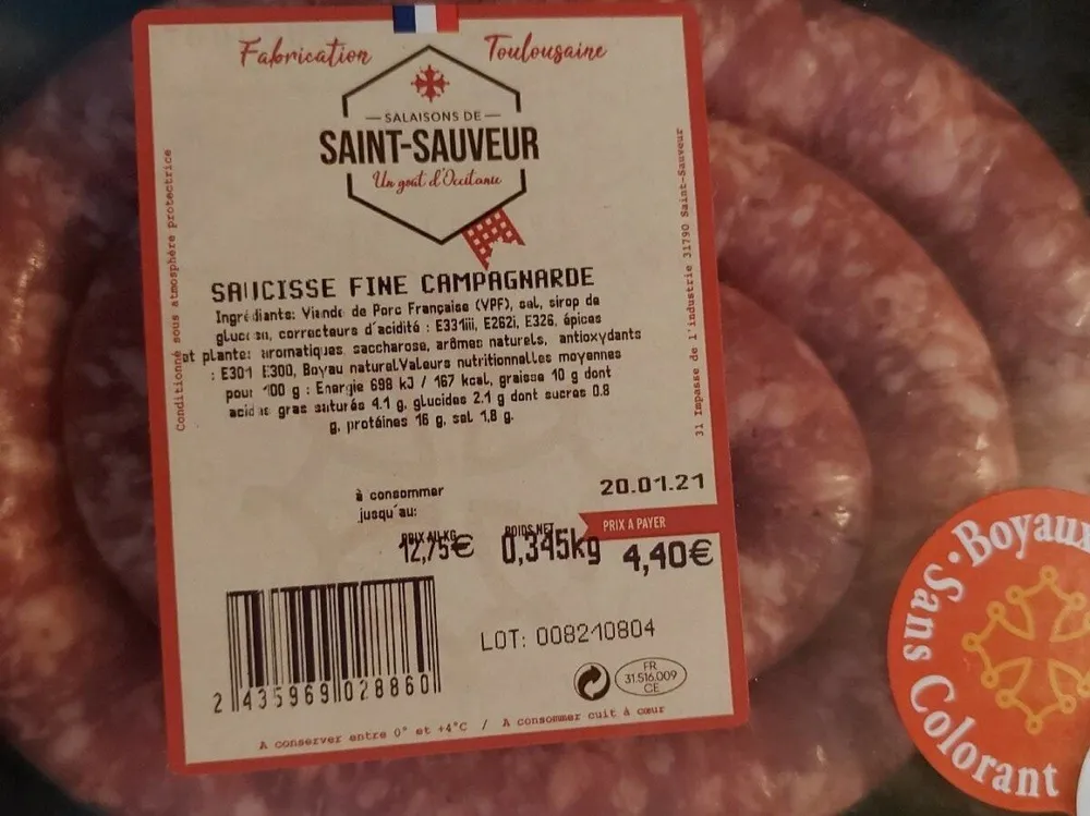 Saucisse fine campagnarde